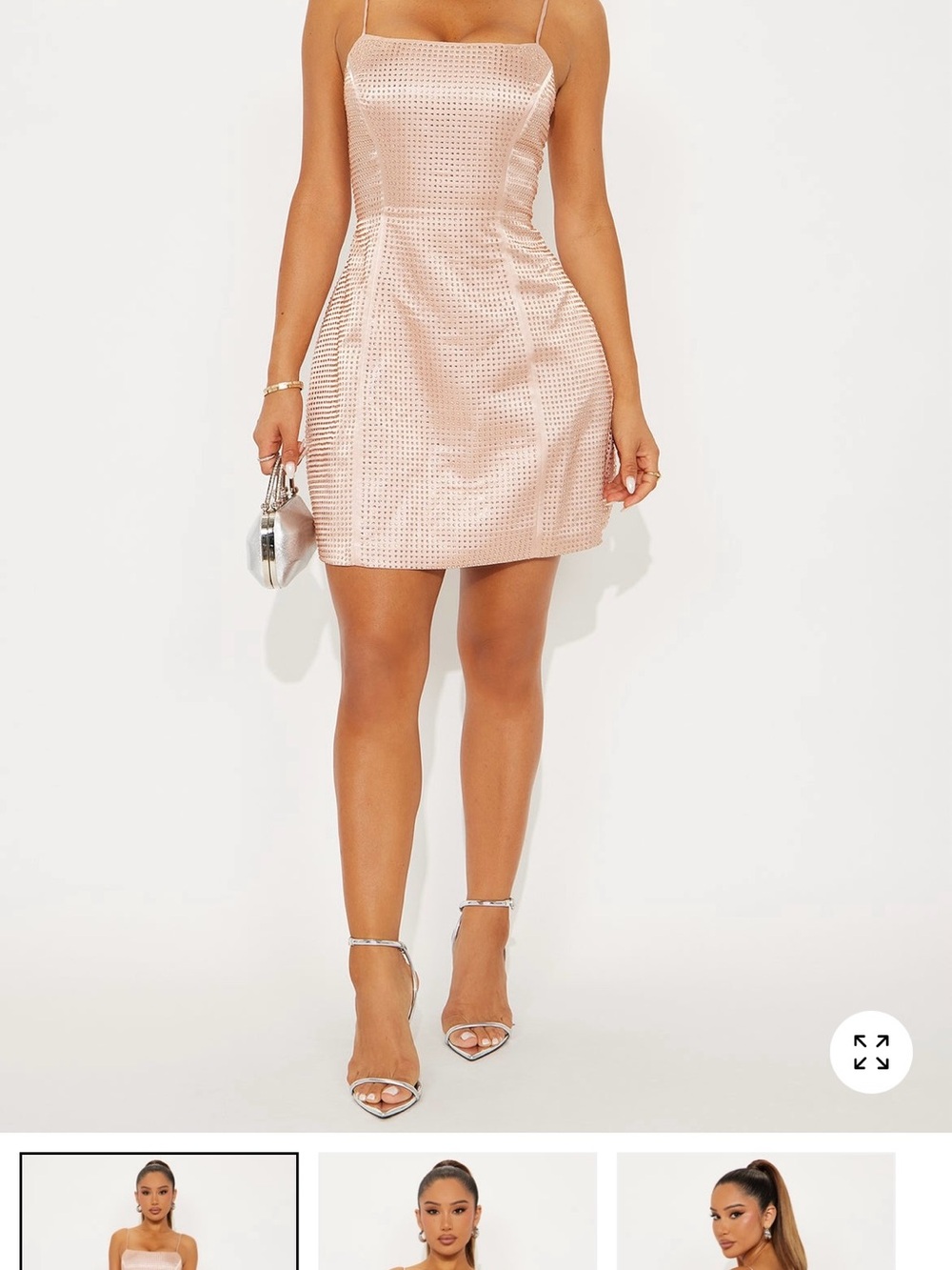 Blush Pink Satin Mini Skirt